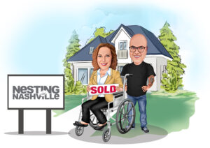 Caricature w/ wheelchair - NestingInNashville.com